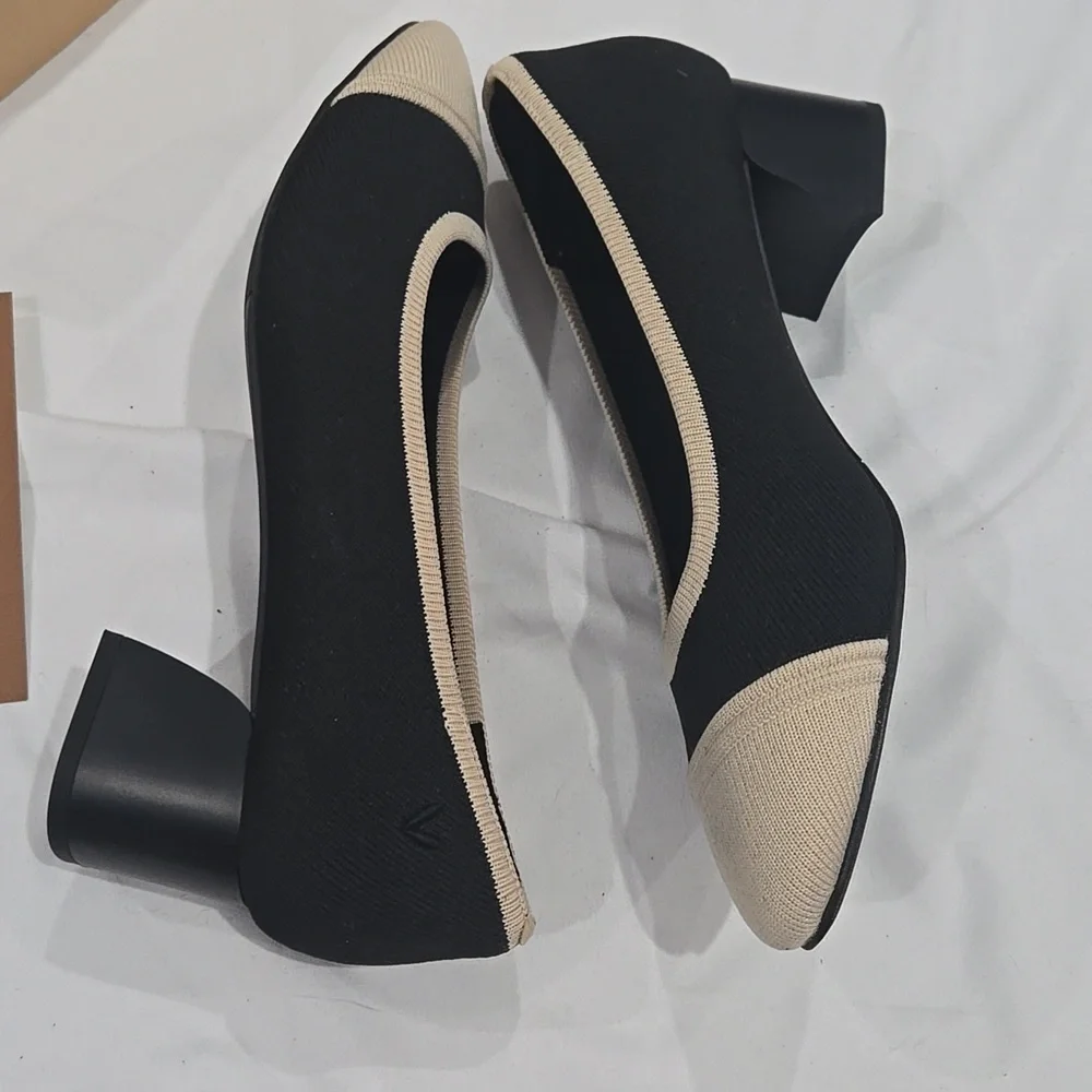 Vivaia Julie Pro Almond Cap Toe Knit Pumps Size 40 NIB - Picture 7 of 10